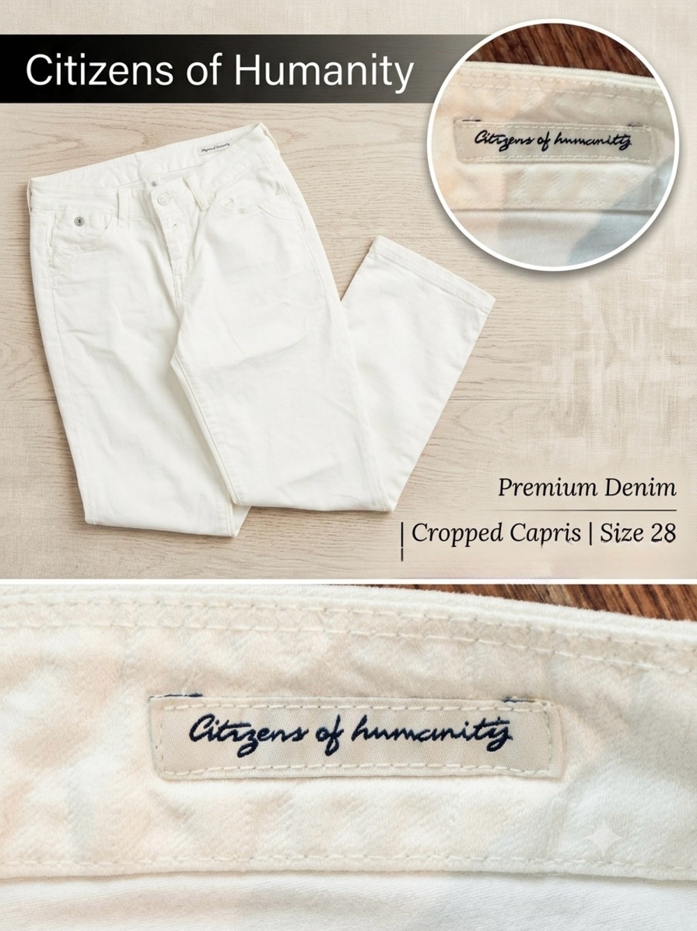 Citizens Of Humanity White Cropped Denim Capris - Clean White